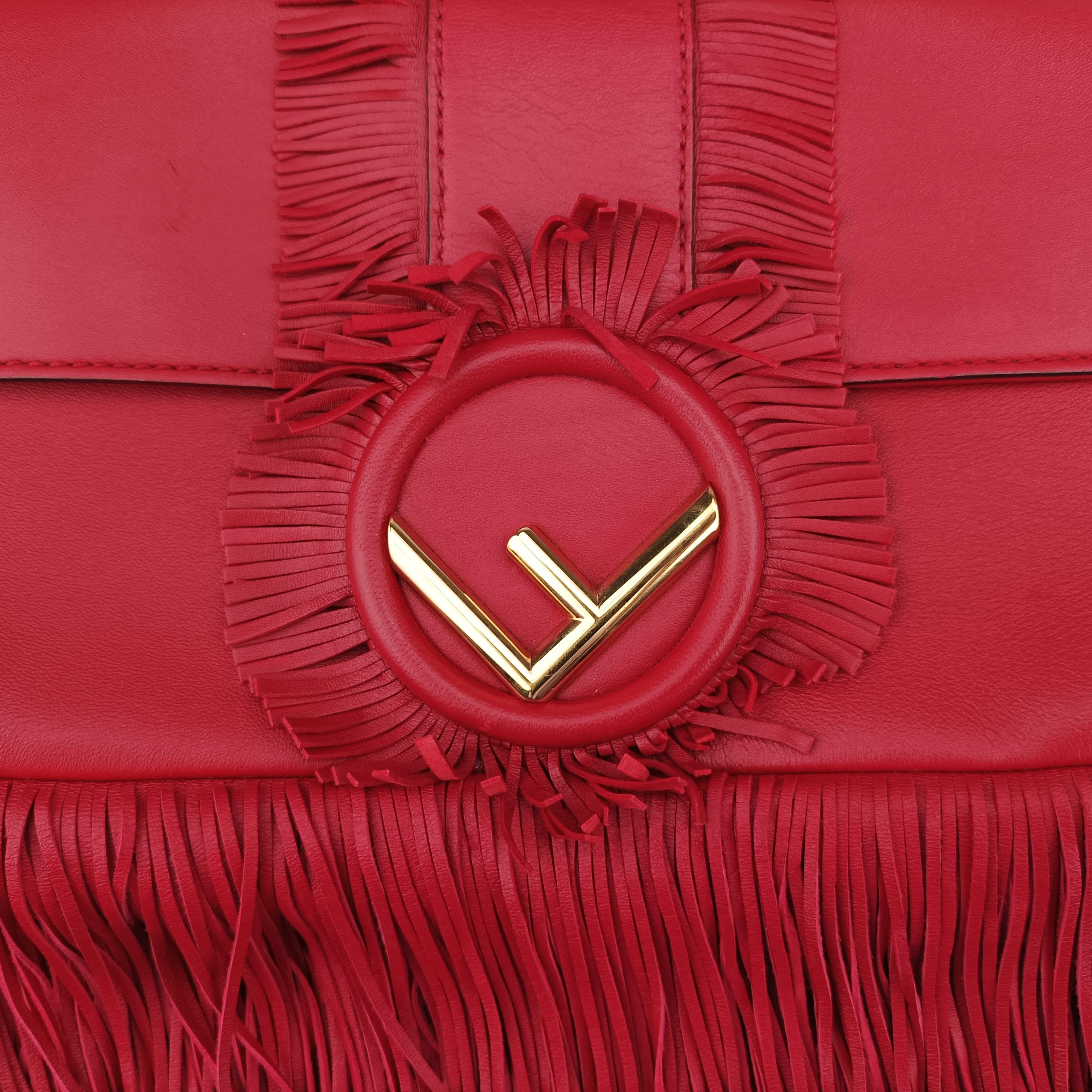 Vintage Fendi BAGUETTE Red Leather 8BR600 shoulderbag | stylenewstar