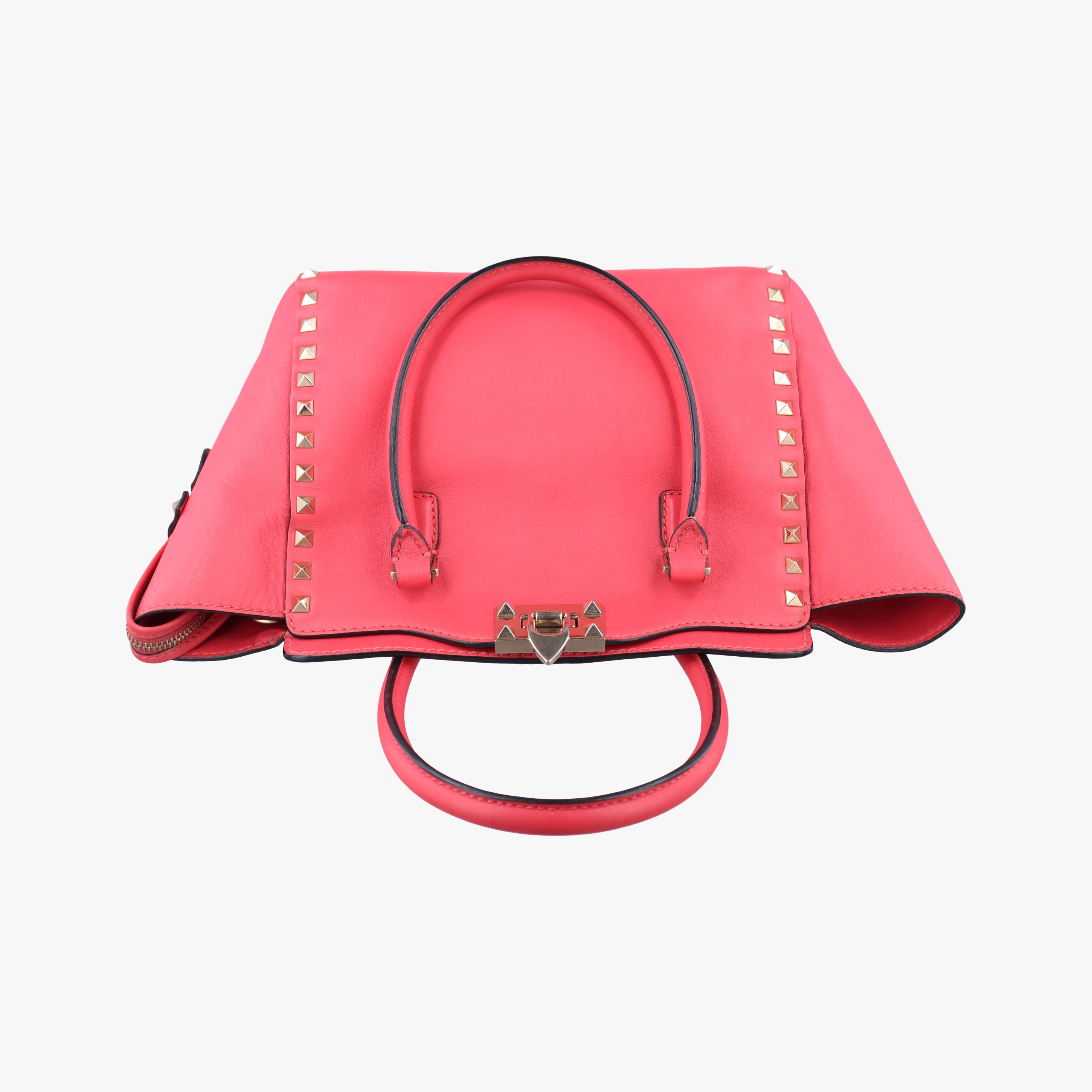 Pre-owned Valentino Rockstud Pink Leather  shoulderbag | stylenewstar