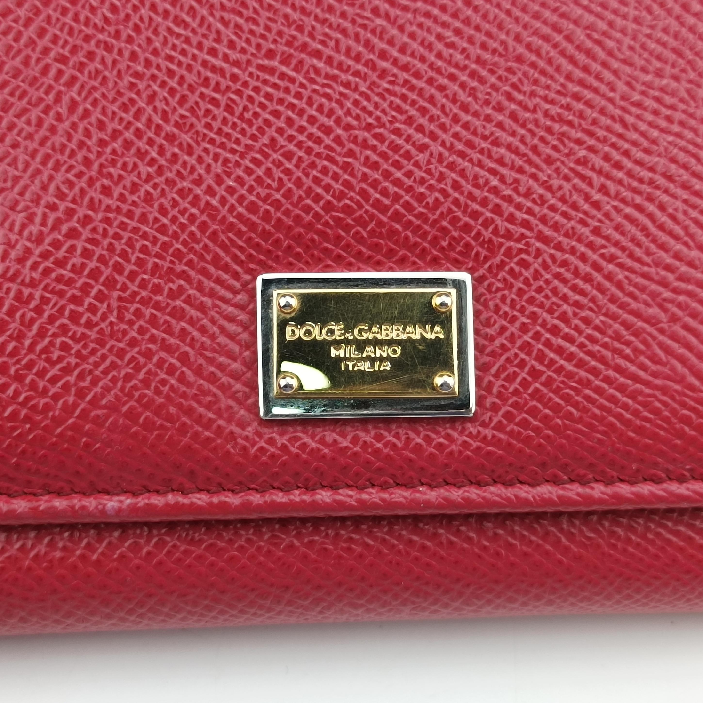 Pre-owned Dolce & Gabbana SICILY Red Leather  shoulderbag | stylenewstar