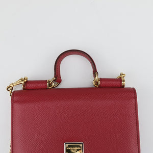 Pre-owned Dolce & Gabbana SICILY Red Leather  shoulderbag | stylenewstar