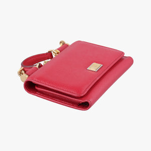 Pre-owned Dolce & Gabbana SICILY Red Leather  shoulderbag | stylenewstar