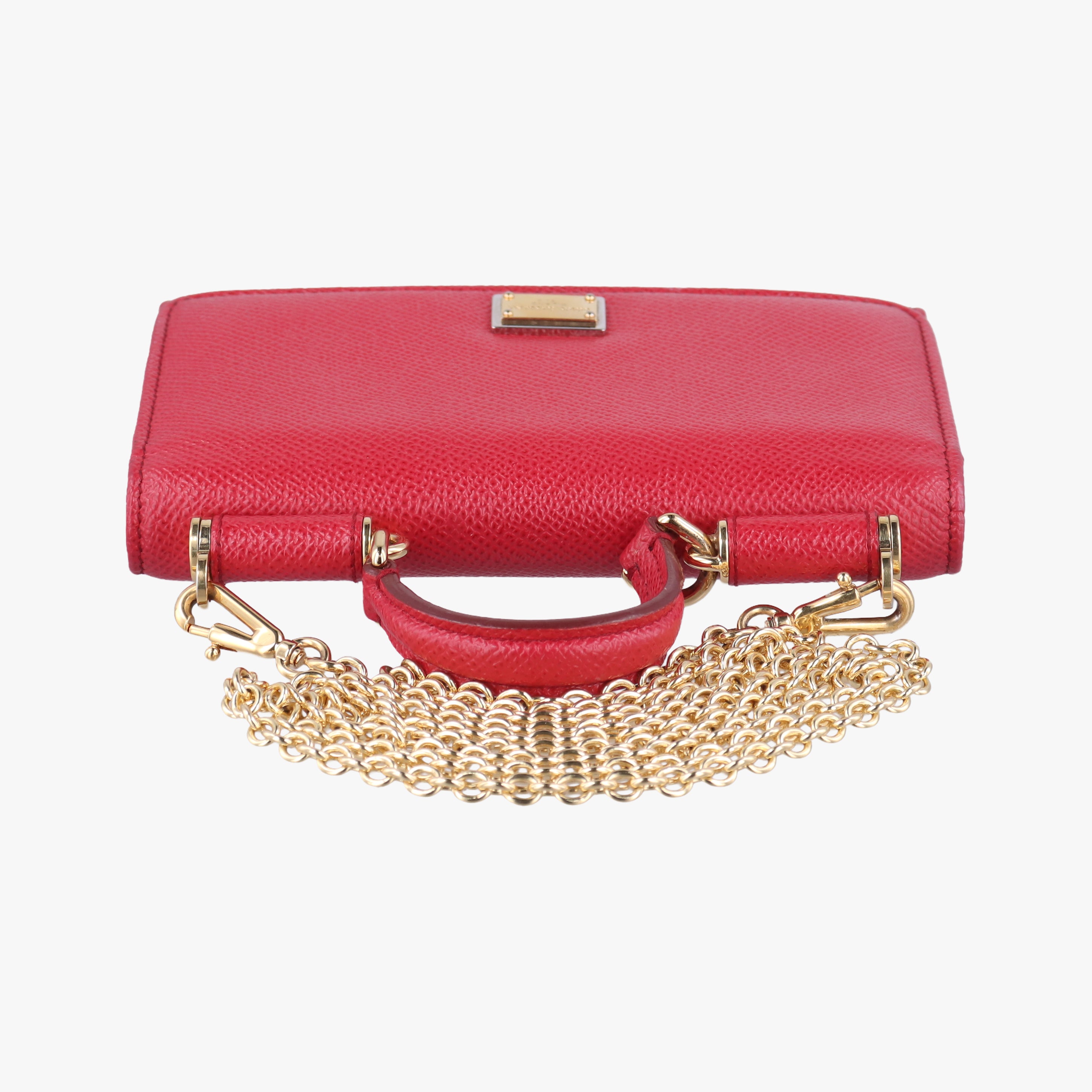 Pre-owned Dolce & Gabbana SICILY Red Leather  shoulderbag | stylenewstar
