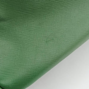 Pre-owned Prada Classic Laptop briefcase Green SAFFIANO Leather VS0305 shoulderbag | stylenewstar