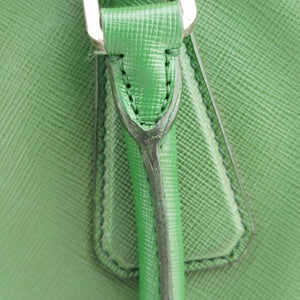 Pre-owned Prada Classic Laptop briefcase Green SAFFIANO Leather VS0305 shoulderbag | stylenewstar