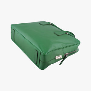 Pre-owned Prada Classic Laptop briefcase Green SAFFIANO Leather VS0305 shoulderbag | stylenewstar