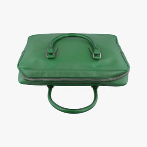 Pre-owned Prada Classic Laptop briefcase Green SAFFIANO Leather VS0305 shoulderbag | stylenewstar