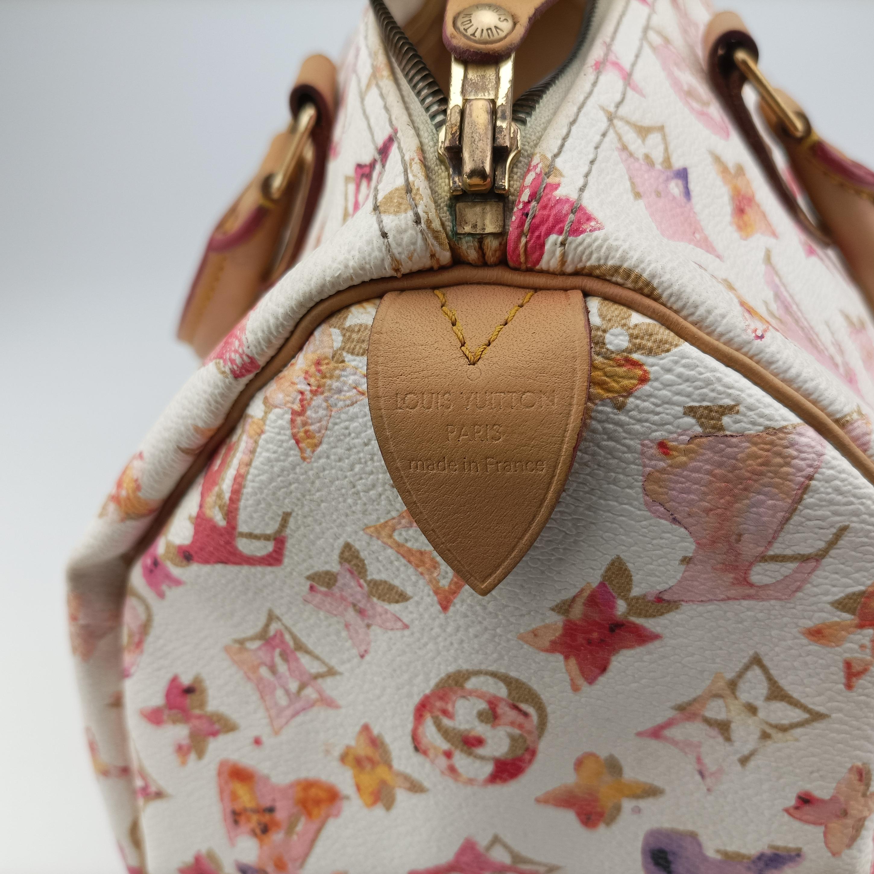 Pre-owned Louis Vuitton Speedy 30 white×Multicolor Monogram Water Color M95751 shoulderbag | stylenewstar