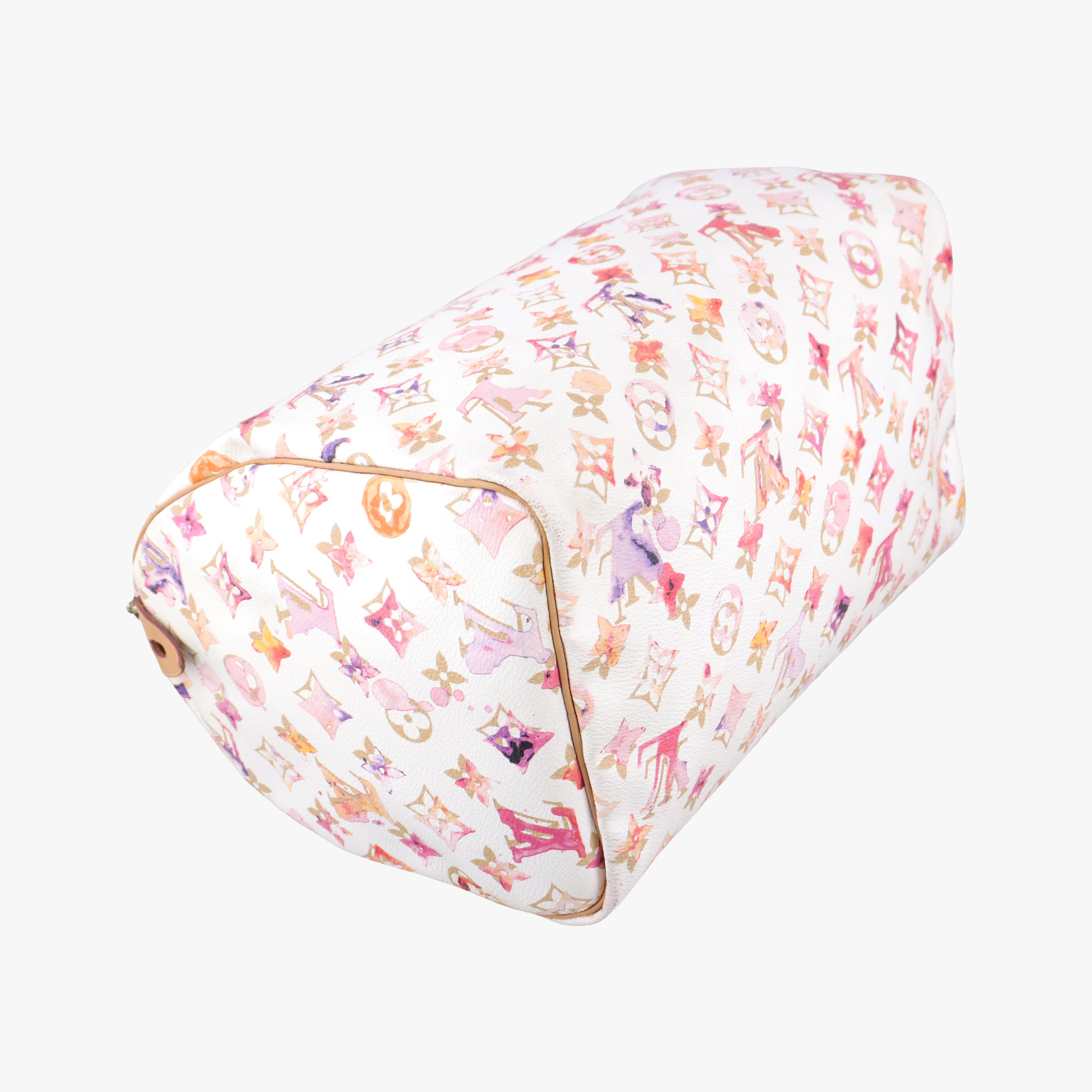 Pre-owned Louis Vuitton Speedy 30 white×Multicolor Monogram Water Color M95751 shoulderbag | stylenewstar