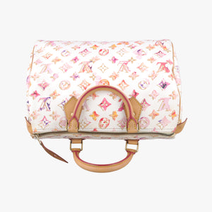 Pre-owned Louis Vuitton Speedy 30 white×Multicolor Monogram Water Color M95751 shoulderbag | stylenewstar