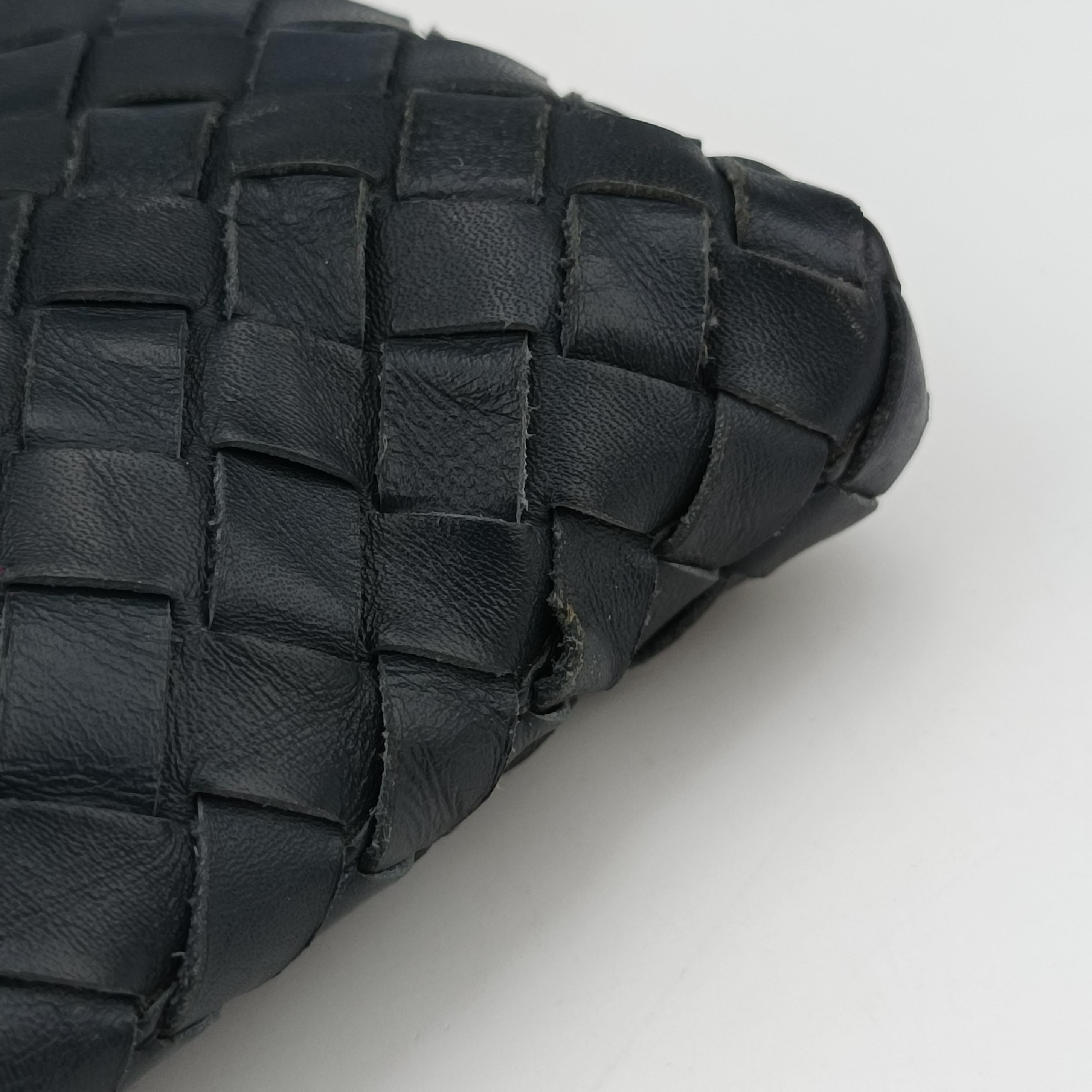 Pre-owned Bottega Veneta Intrecciato Black lambskin  shoulderbag | stylenewstar