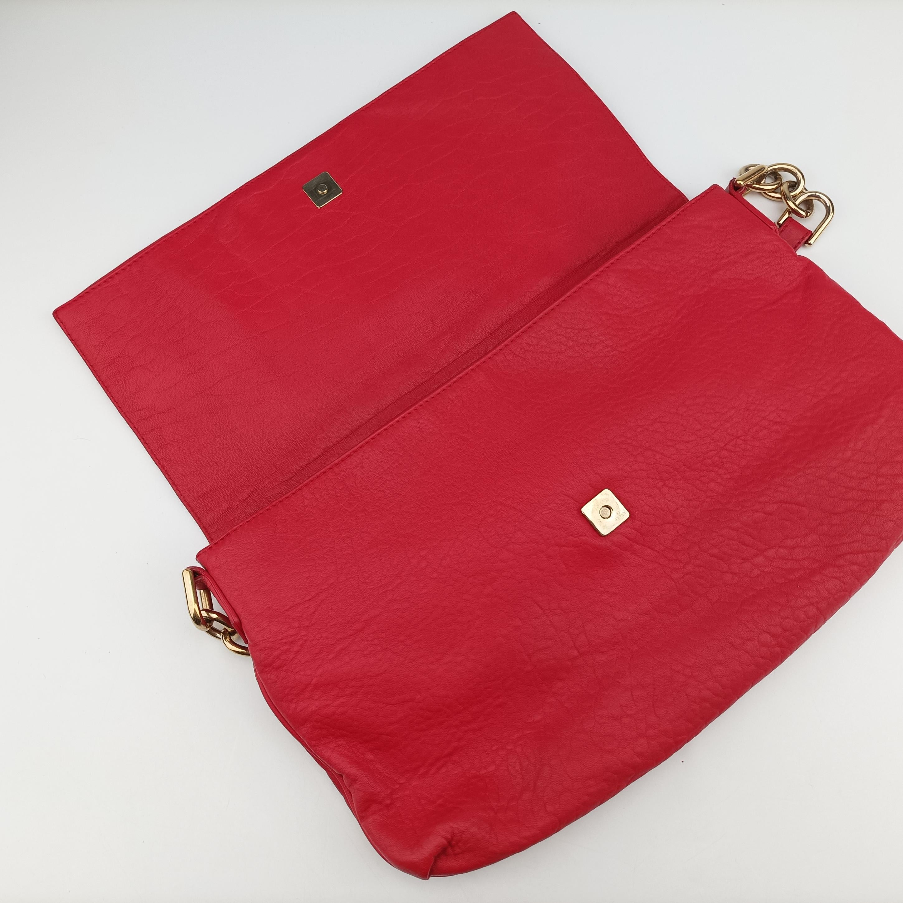 Vintage Fendi Mia Flap Red Leather 8BT163 shoulderbag | stylenewstar