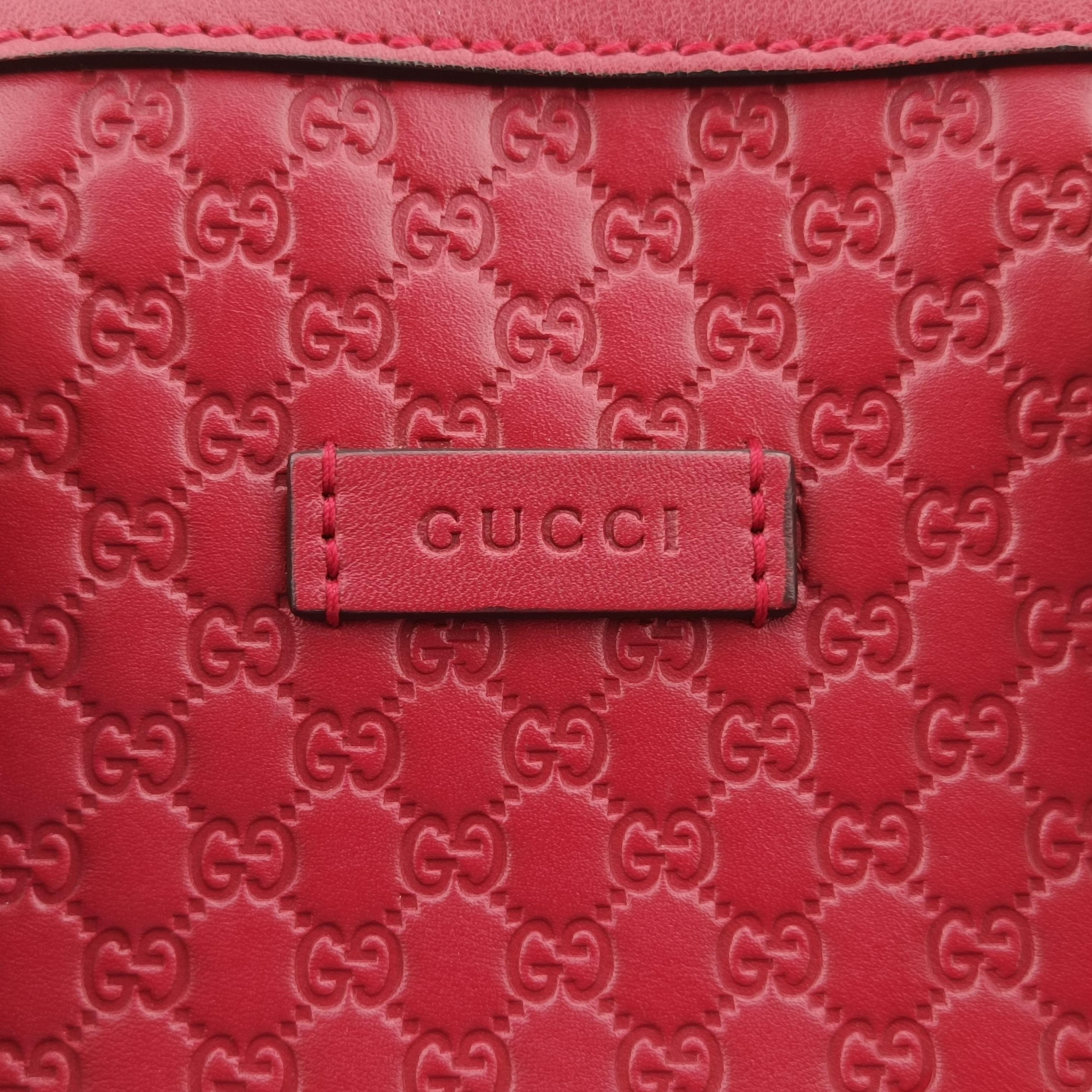 Pre-owned Gucci Microguccissima Red Leather 449654 handbag | stylenewstar