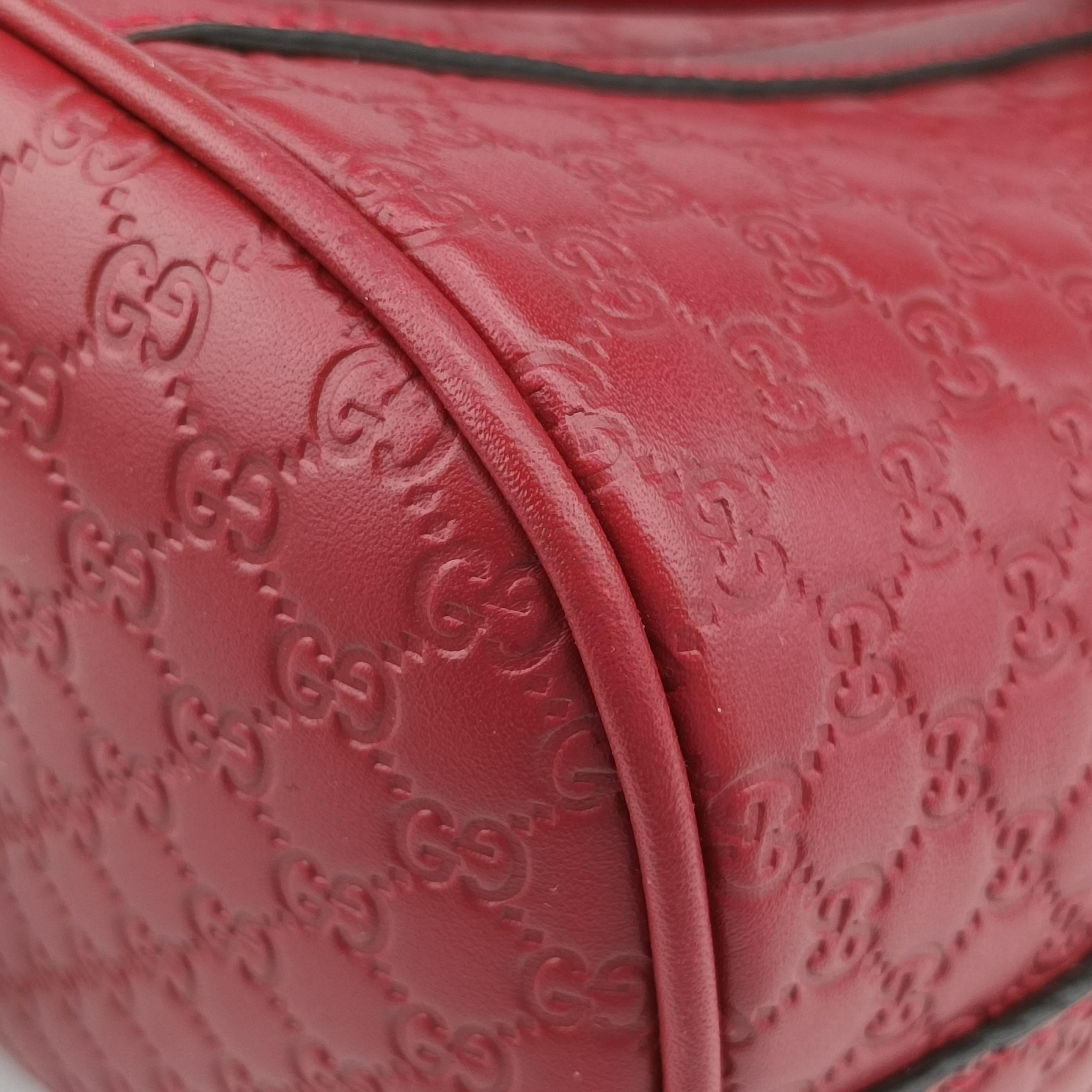 Pre-owned Gucci Microguccissima Red Leather 449654 handbag | stylenewstar