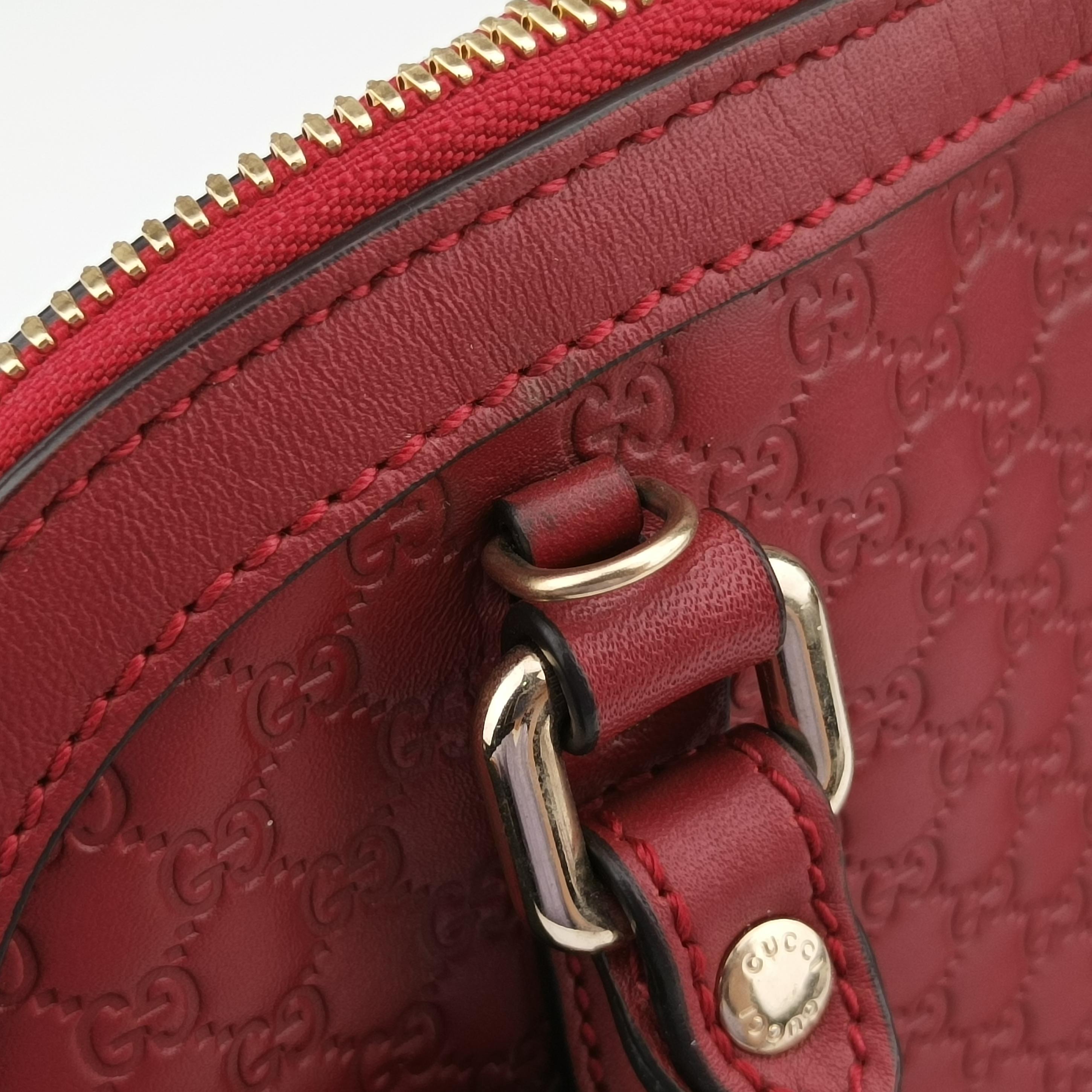 Pre-owned Gucci Microguccissima Red Leather 449654 handbag | stylenewstar