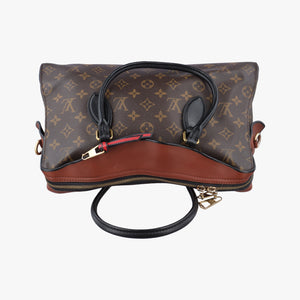 Pre-owned Louis Vuitton TUILERIES tote brown×CARAMEL Monogram Canvas×calf leather M41456 shoulderbag | stylenewstar