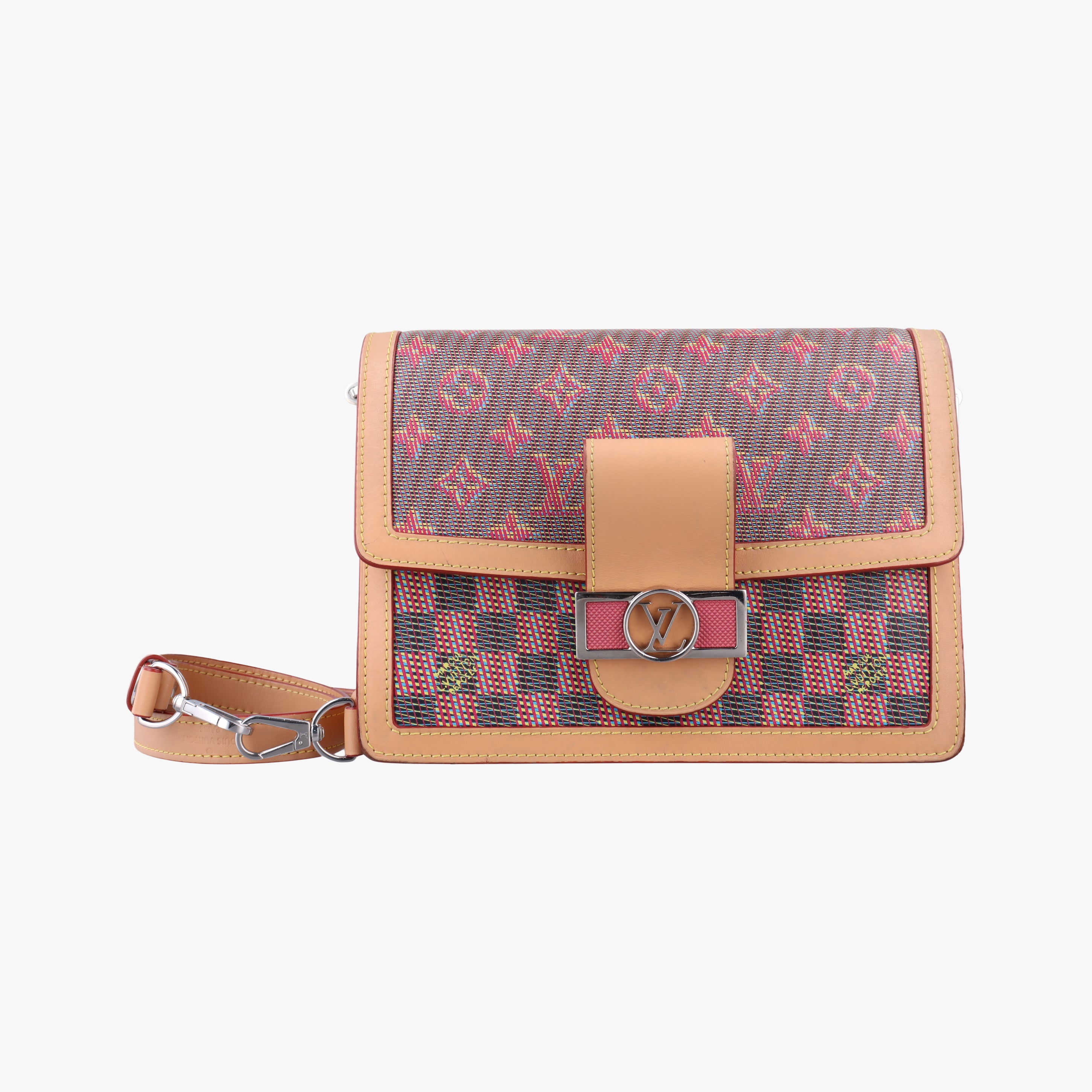 Pre-owned Louis Vuitton LV Pop Dauphine MM Beige x Multicolor Monogram Canvas M55452 shoulderbag | stylenewstar
