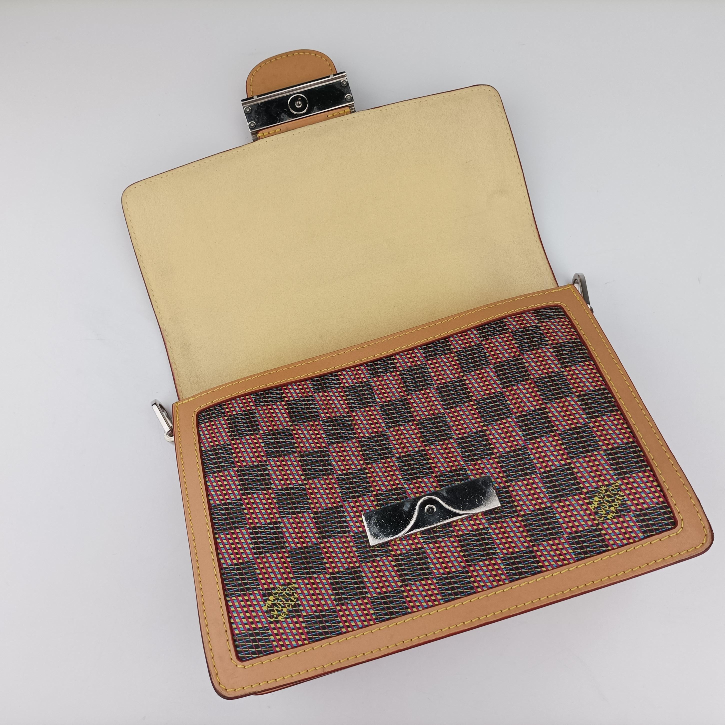 Pre-owned Louis Vuitton LV Pop Dauphine MM Beige x Multicolor Monogram Canvas M55452 shoulderbag | stylenewstar