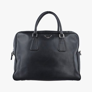 Secondhand Prada Business Briefcase Black SAFFIANO Leather 2VE011 handbag | stylenewstar