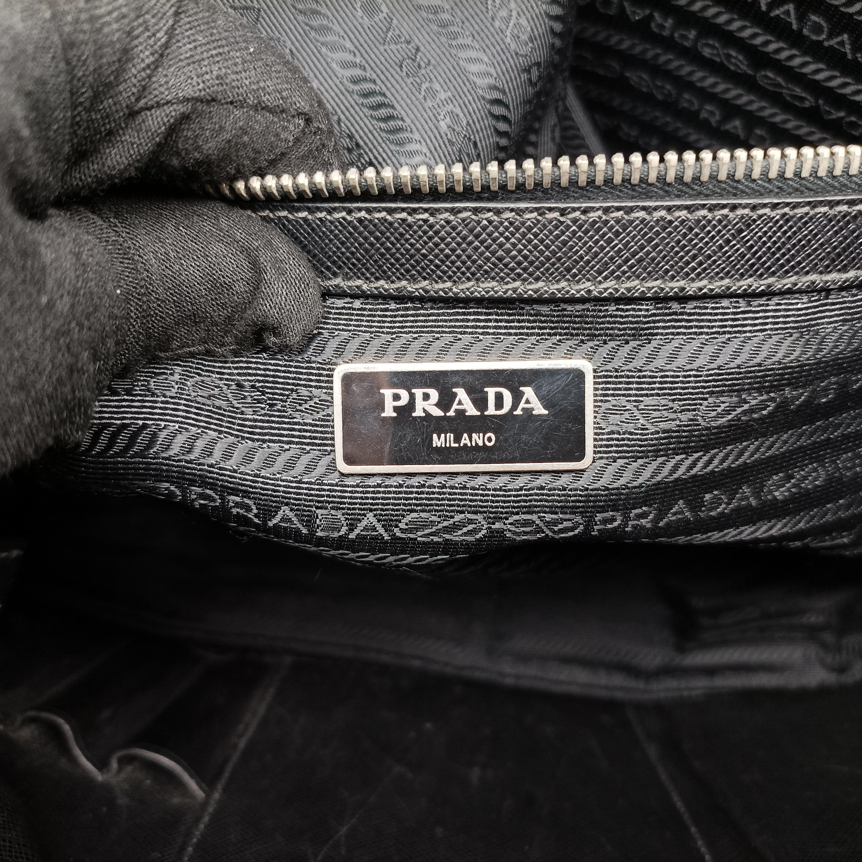 Secondhand Prada Business Briefcase Black SAFFIANO Leather 2VE011 handbag | stylenewstar