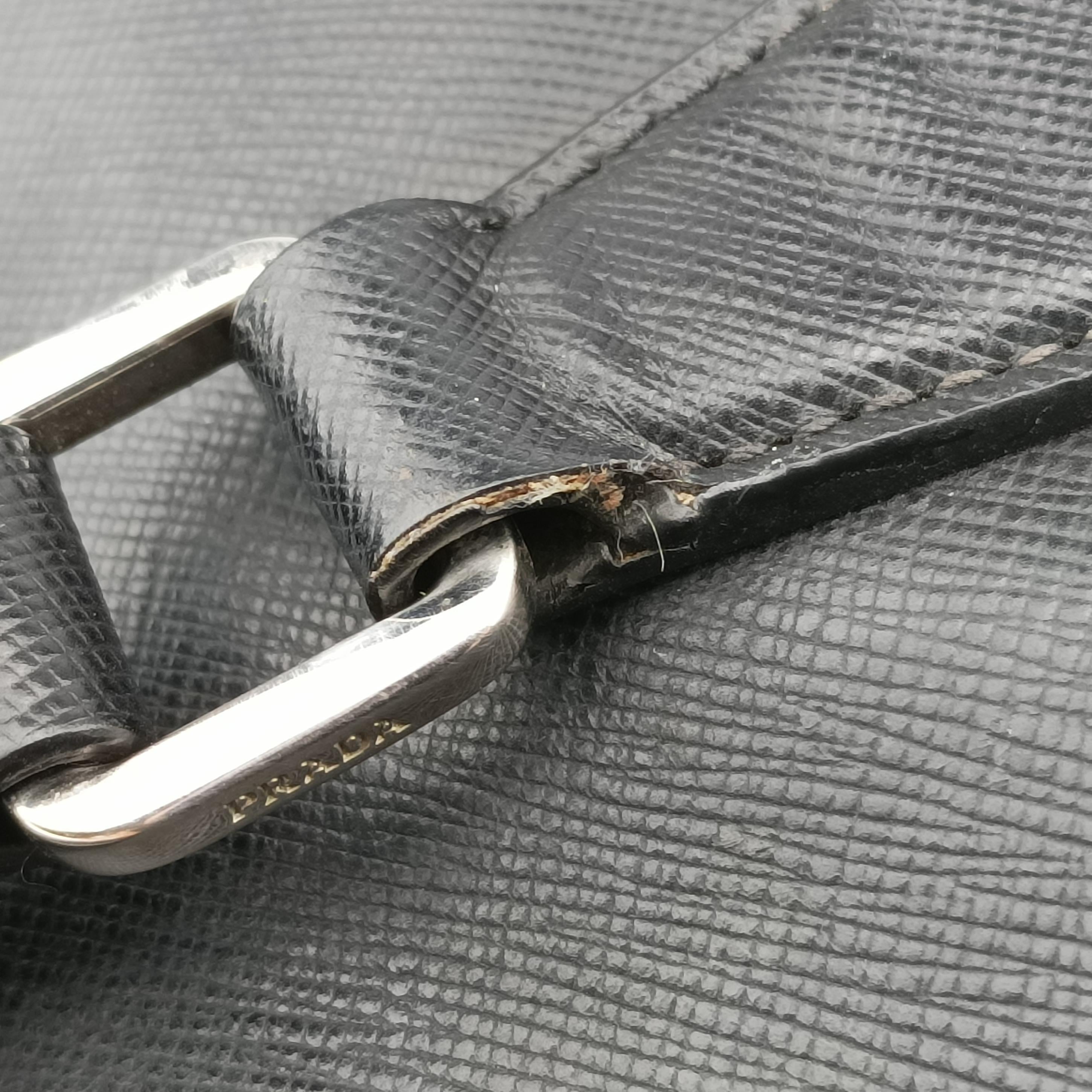 Secondhand Prada Business Briefcase Black SAFFIANO Leather 2VE011 handbag | stylenewstar