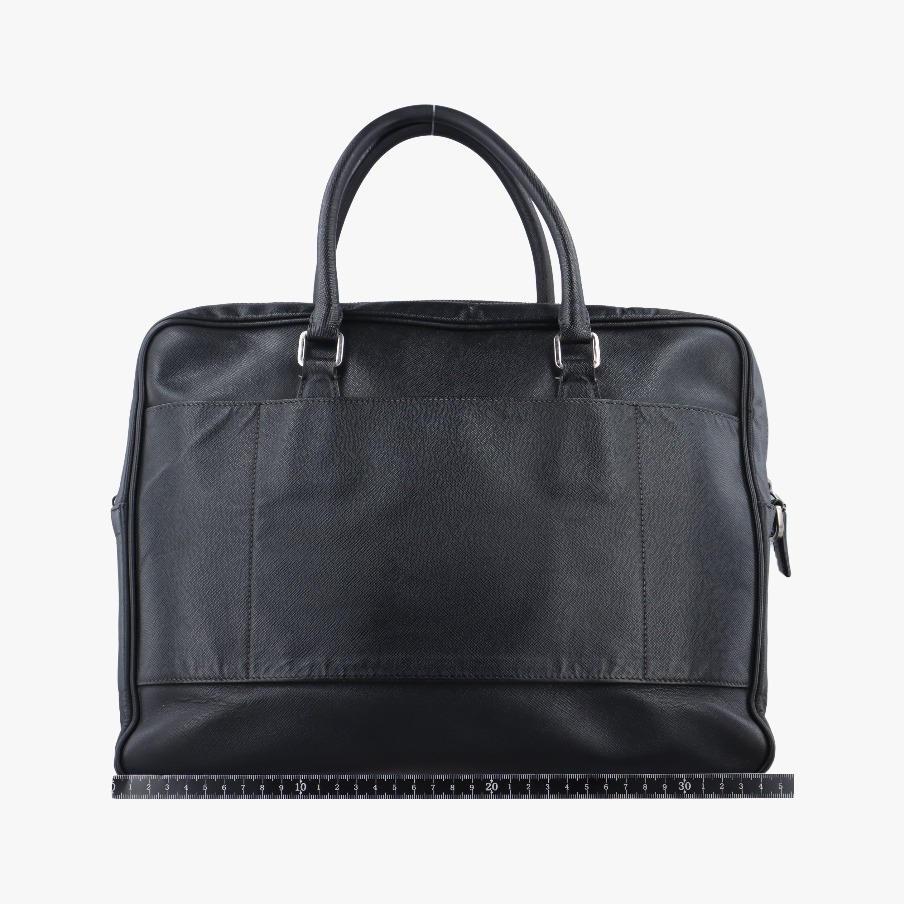 Secondhand Prada Business Briefcase Black SAFFIANO Leather 2VE011 handbag | stylenewstar