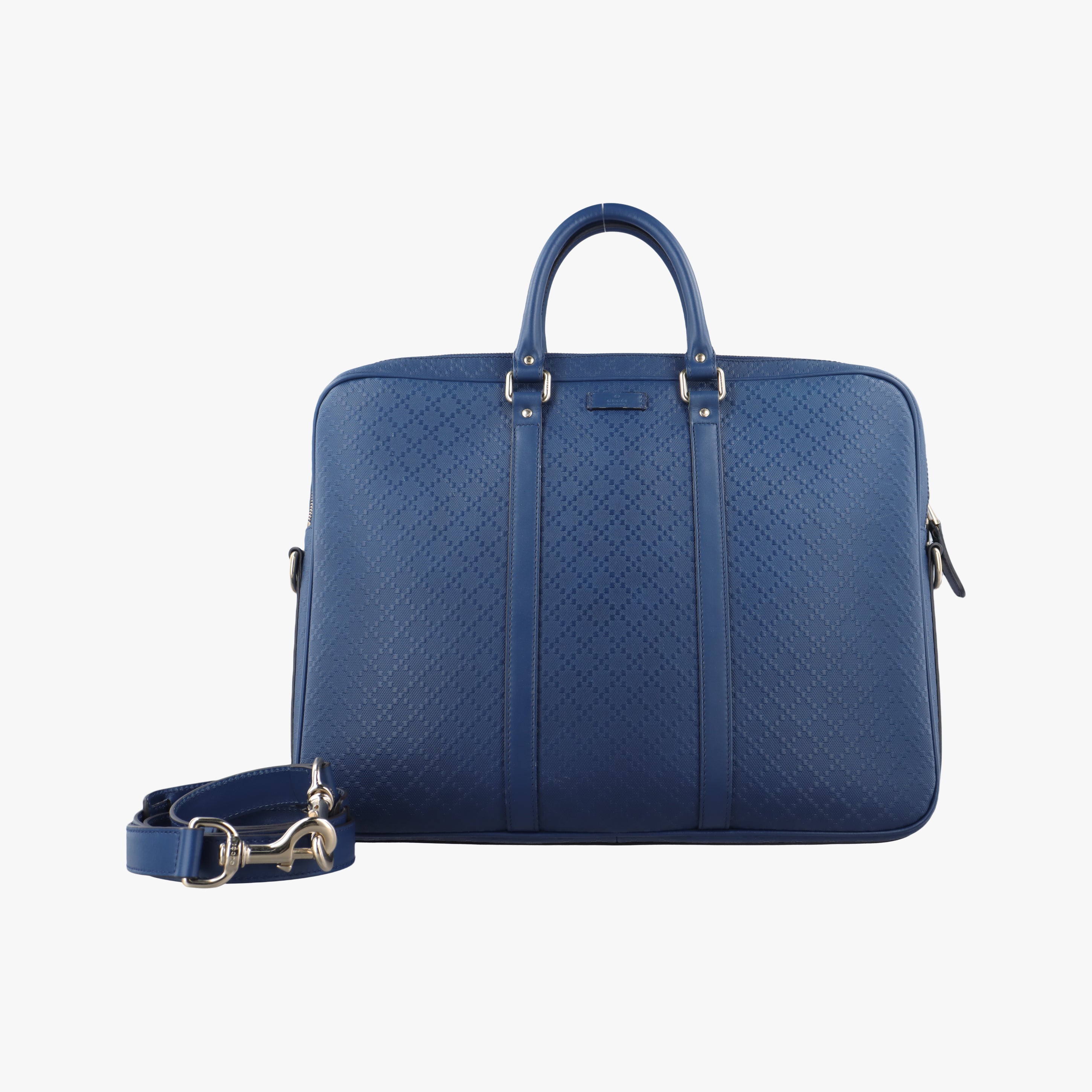 Pre-owned Gucci Diamante Navy Leather 208463 shoulderbag | stylenewstar