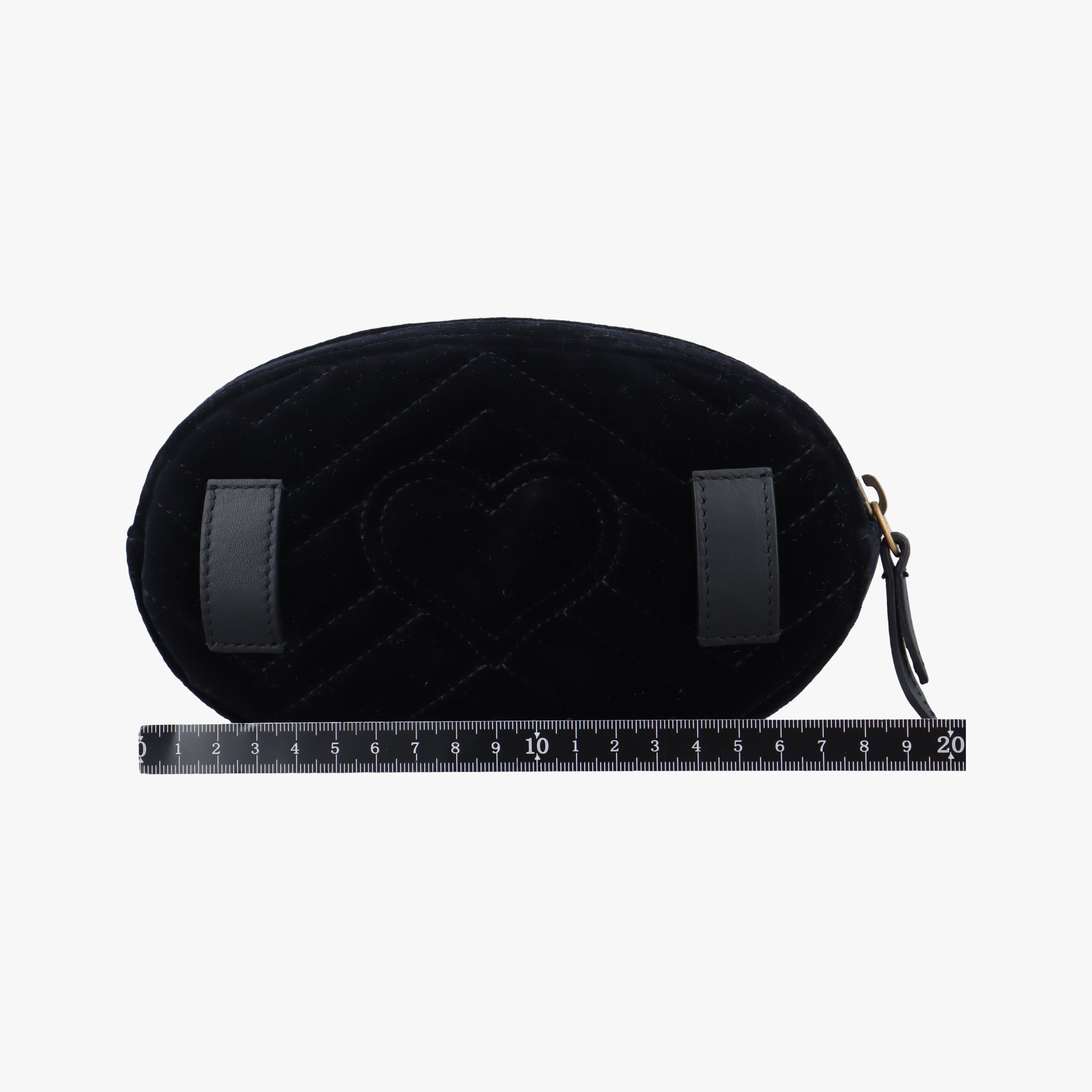 Pre-owned Gucci GG Marmont Black velour 476434 bum bag/waist bag | stylenewstar