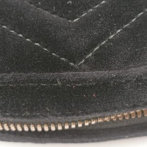 Pre-owned Gucci GG Marmont Black velour 476434 bum bag/waist bag | stylenewstar