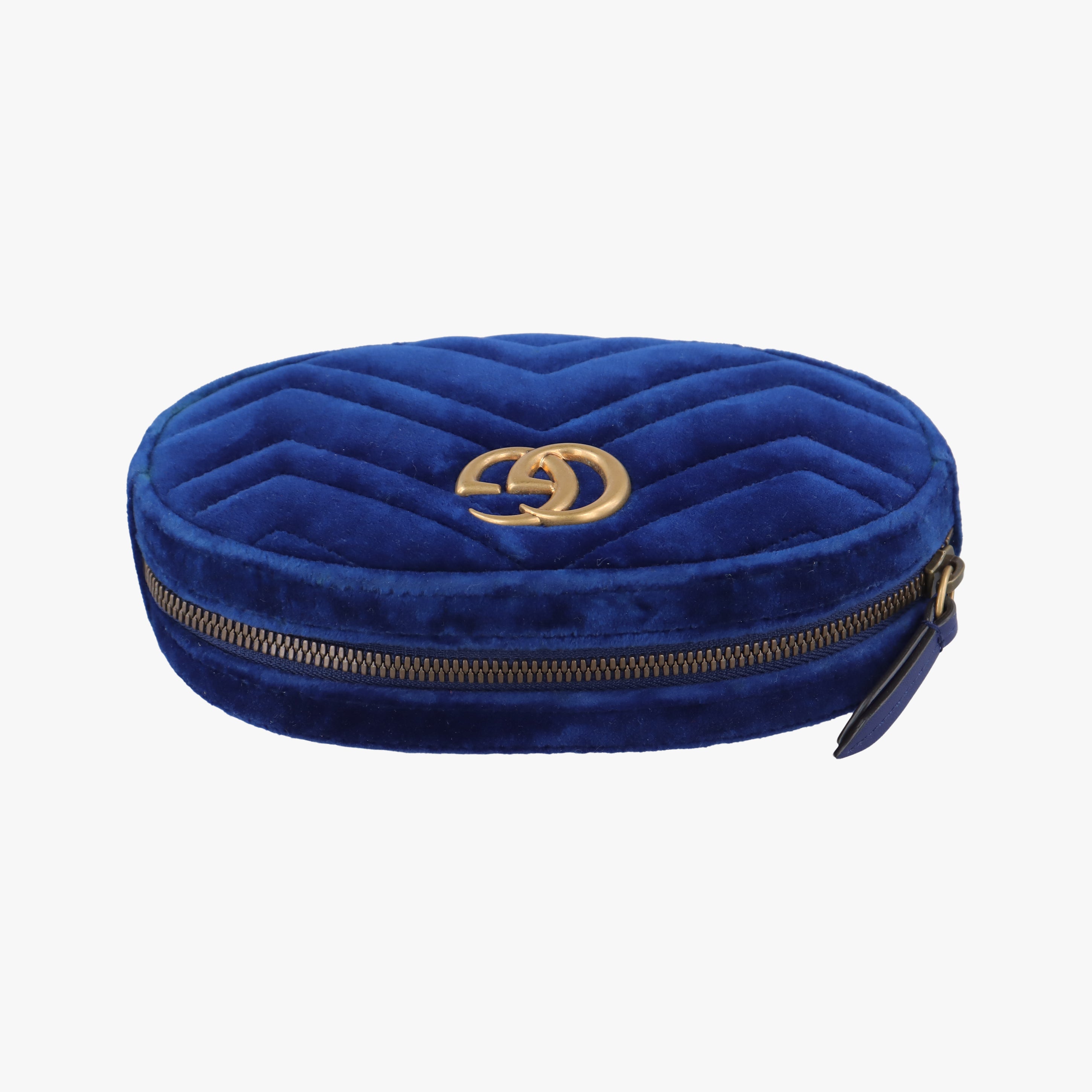 Vintage Gucci GG Marmont Navy velour 476434 bum bag/waist bag | stylenewstar