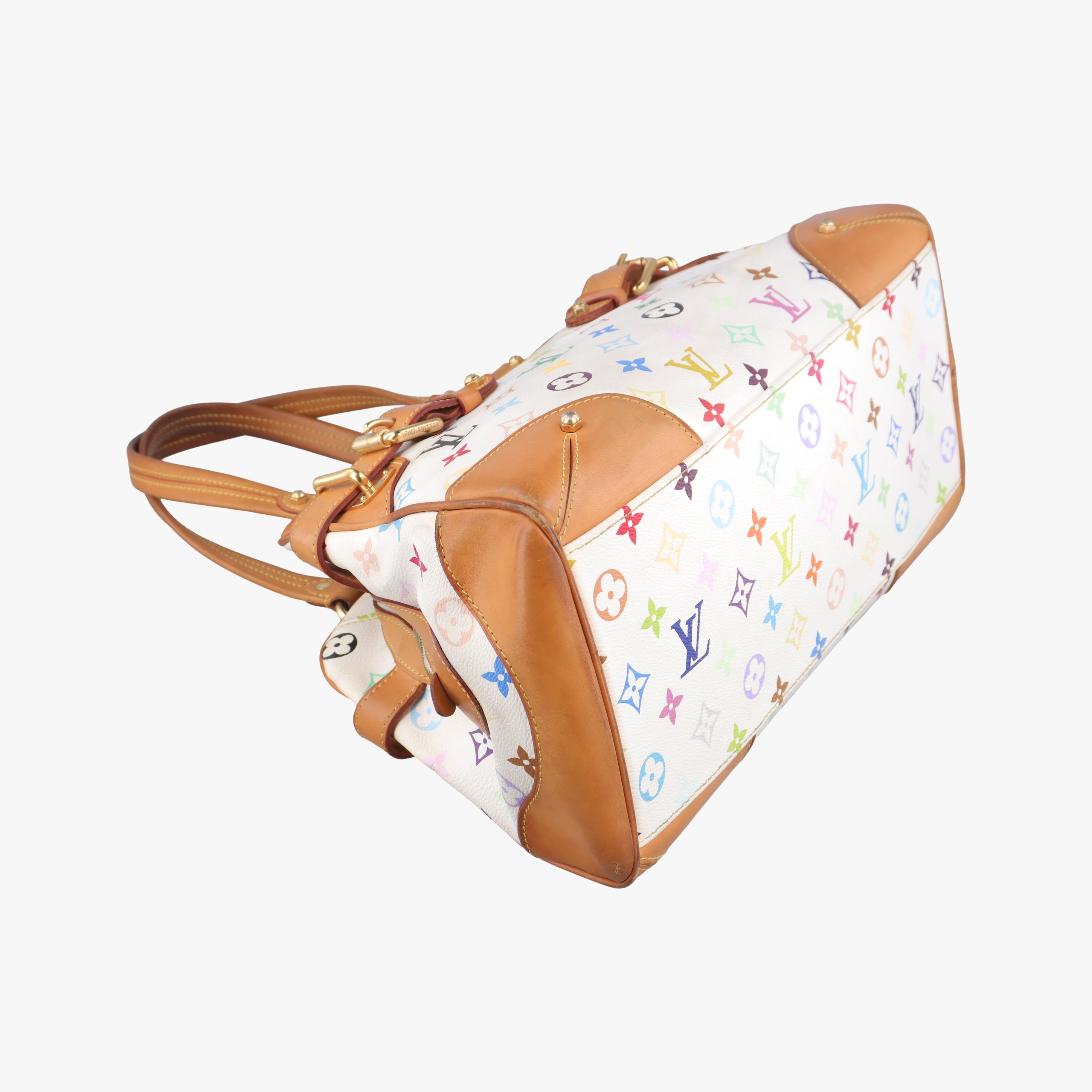 Pre-owned Louis Vuitton CLAUDIA white Monogram Multicolor M40193 handbag | stylenewstar