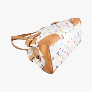 Pre-owned Louis Vuitton CLAUDIA white Monogram Multicolor M40193 handbag | stylenewstar