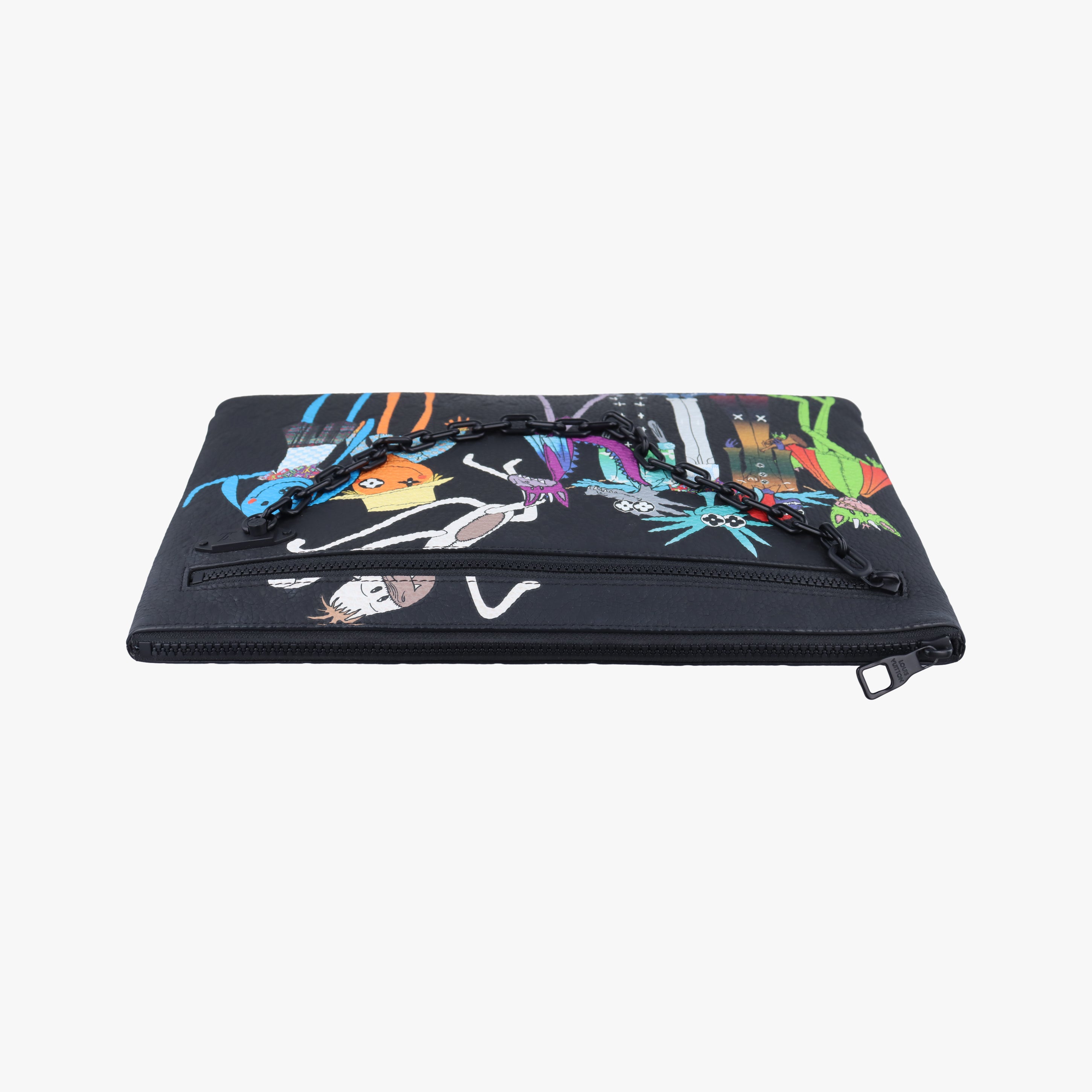 Pre-owned Louis Vuitton Virgil Abloh Black×Multicolor Leather M80147 clutchbag | stylenewstar