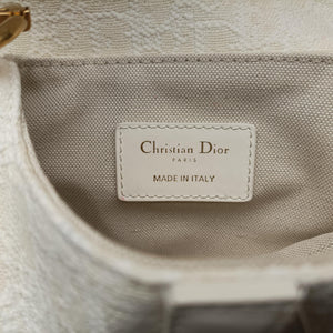 Secondhand Christian Dior saddle White jacquard  handbag | stylenewstar
