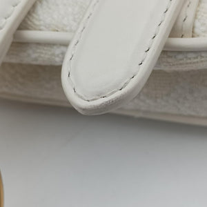 Secondhand Christian Dior saddle White jacquard  handbag | stylenewstar