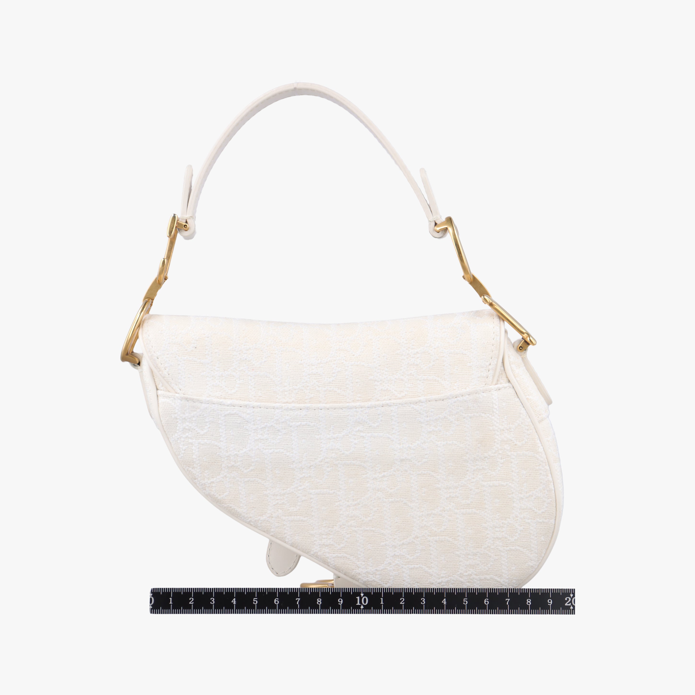 Secondhand Christian Dior saddle White jacquard  handbag | stylenewstar