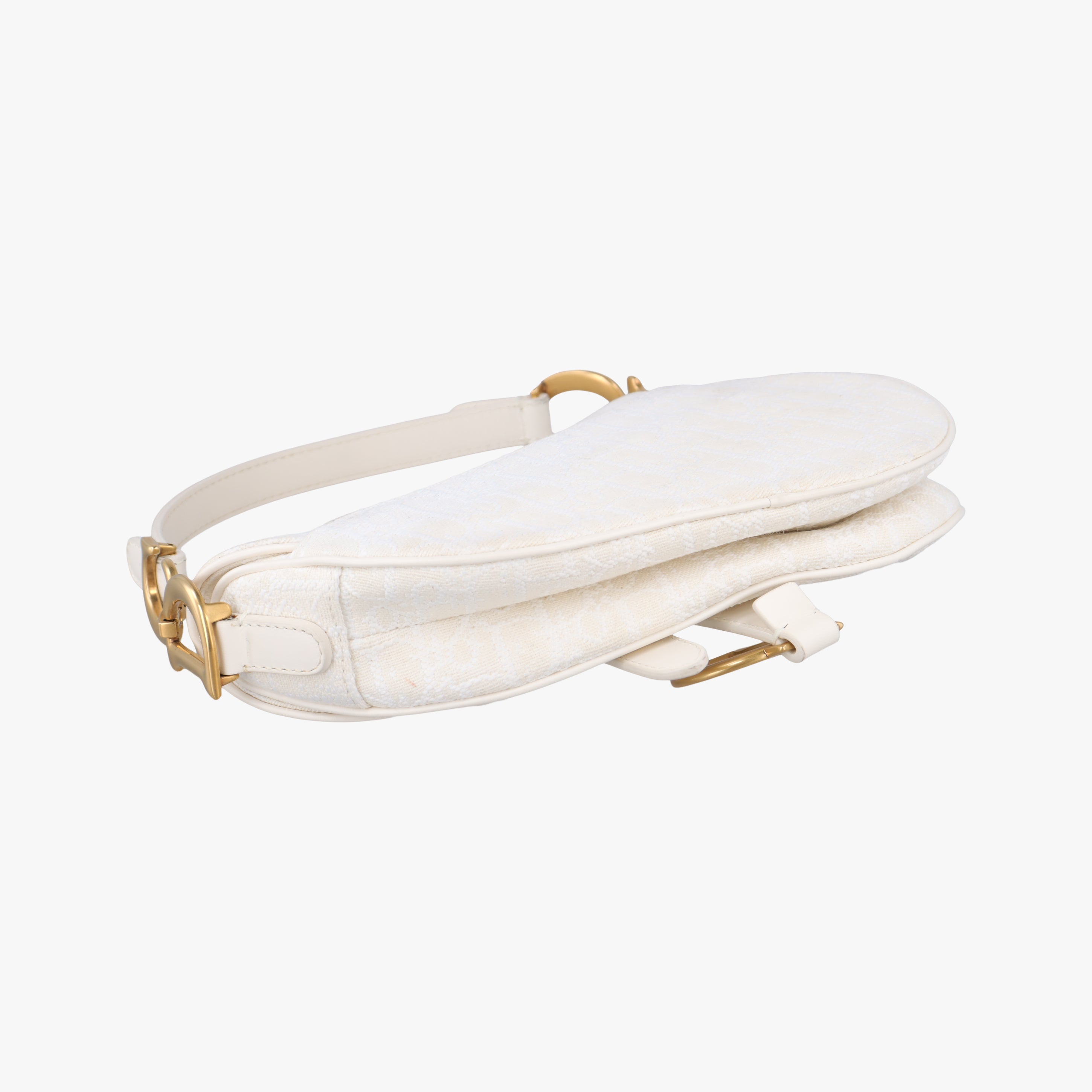Secondhand Christian Dior saddle White jacquard  handbag | stylenewstar