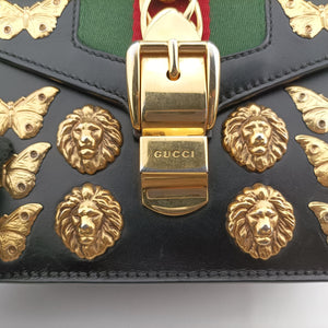 Pre-owned Gucci Sylvie Black Leather 470270 shoulderbag | stylenewstar