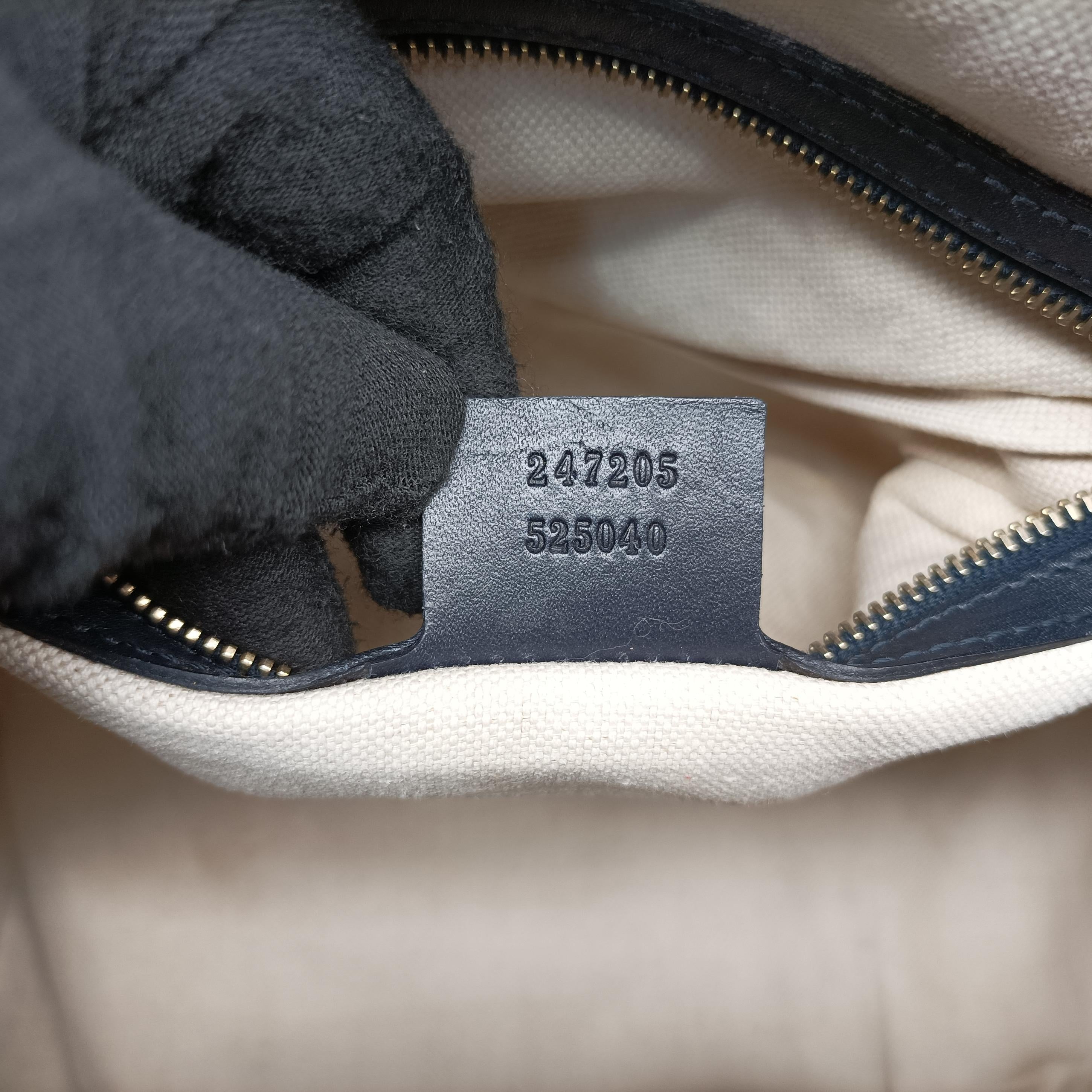 Vintage Gucci Sherry Line Navy x Beige x Black canvas x leather 247205 shoulderbag | stylenewstar