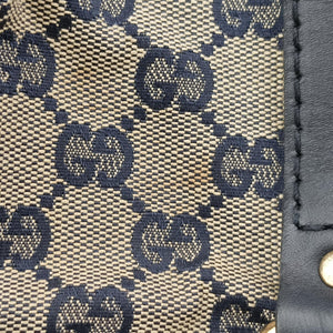 Vintage Gucci Sherry Line Navy x Beige x Black canvas x leather 247205 shoulderbag | stylenewstar