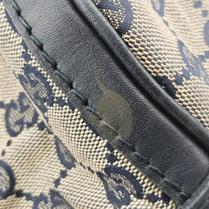 Vintage Gucci Sherry Line Navy x Beige x Black canvas x leather 247205 shoulderbag | stylenewstar