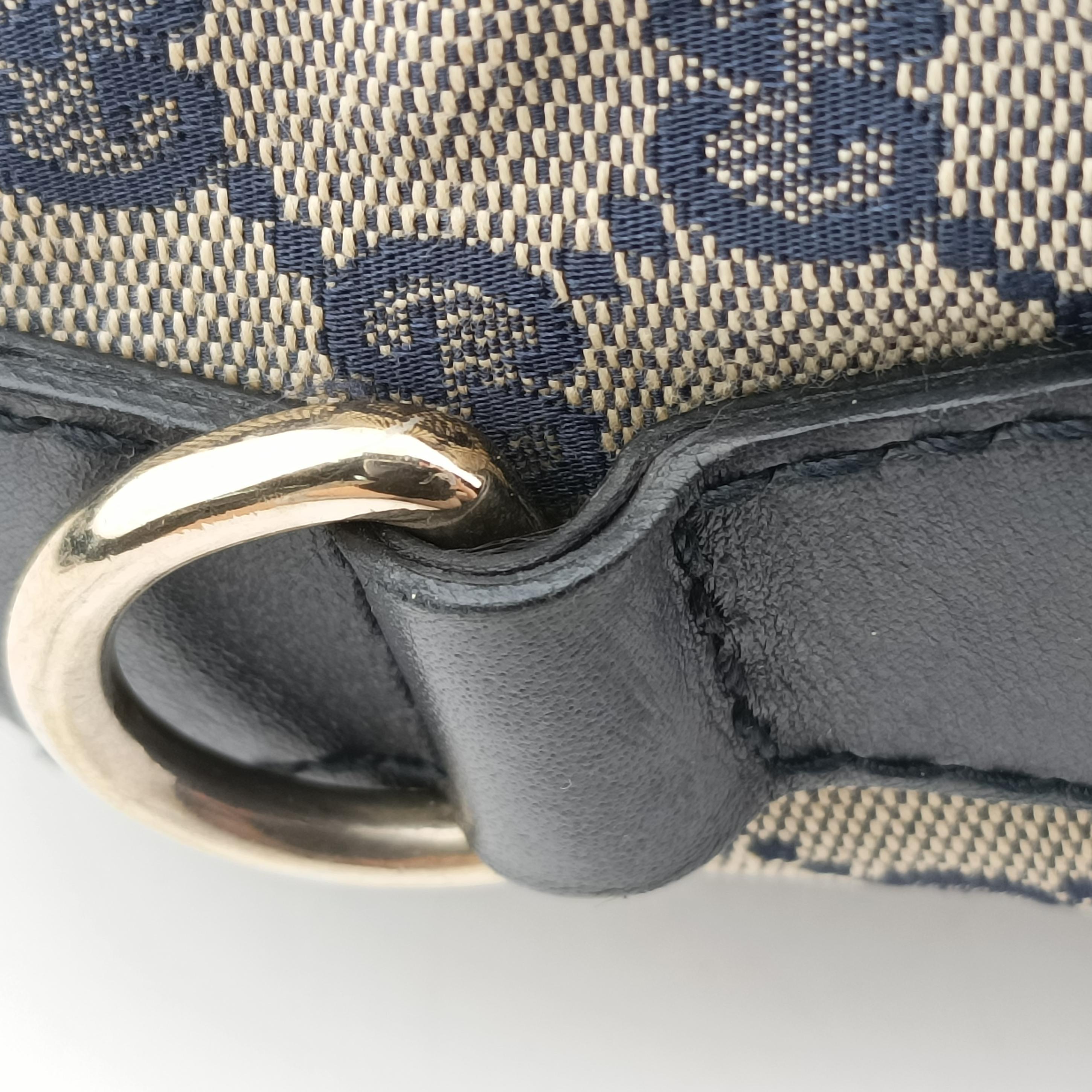 Vintage Gucci Sherry Line Navy x Beige x Black canvas x leather 247205 shoulderbag | stylenewstar