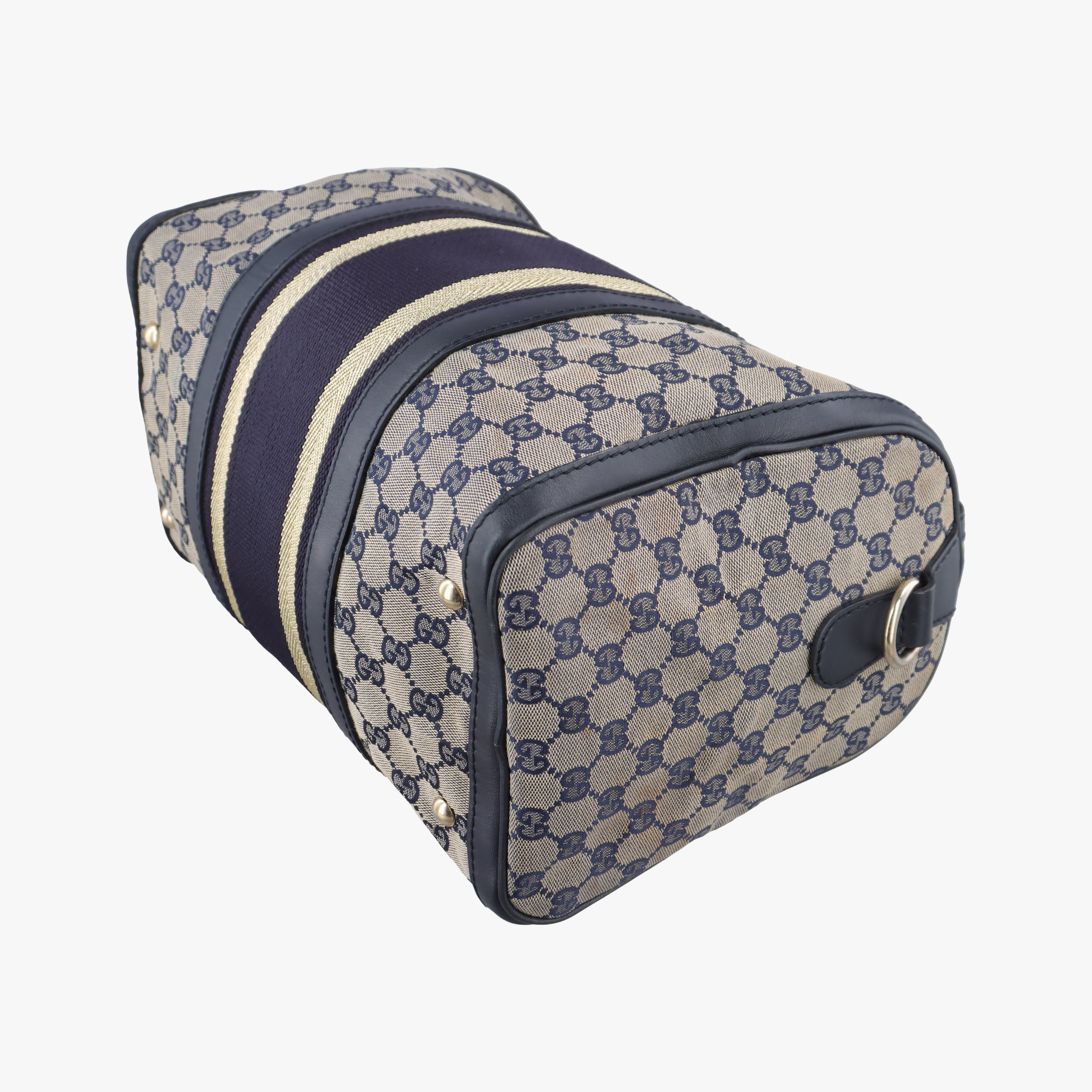 Vintage Gucci Sherry Line Navy x Beige x Black canvas x leather 247205 shoulderbag | stylenewstar