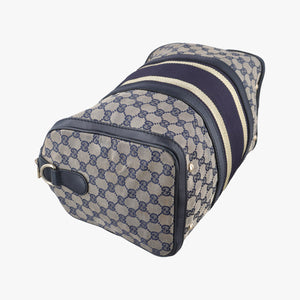 Vintage Gucci Sherry Line Navy x Beige x Black canvas x leather 247205 shoulderbag | stylenewstar