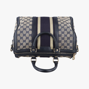 Vintage Gucci Sherry Line Navy x Beige x Black canvas x leather 247205 shoulderbag | stylenewstar