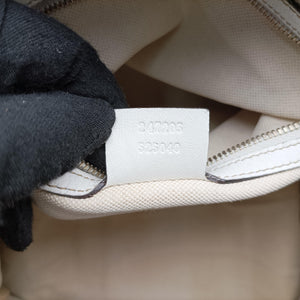 Pre-owned Gucci Sherry Line White x Beige x Multicolour canvas x leather 247205 shoulderbag | stylenewstar