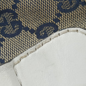 Pre-owned Gucci Sherry Line White x Beige x Multicolour canvas x leather 247205 shoulderbag | stylenewstar