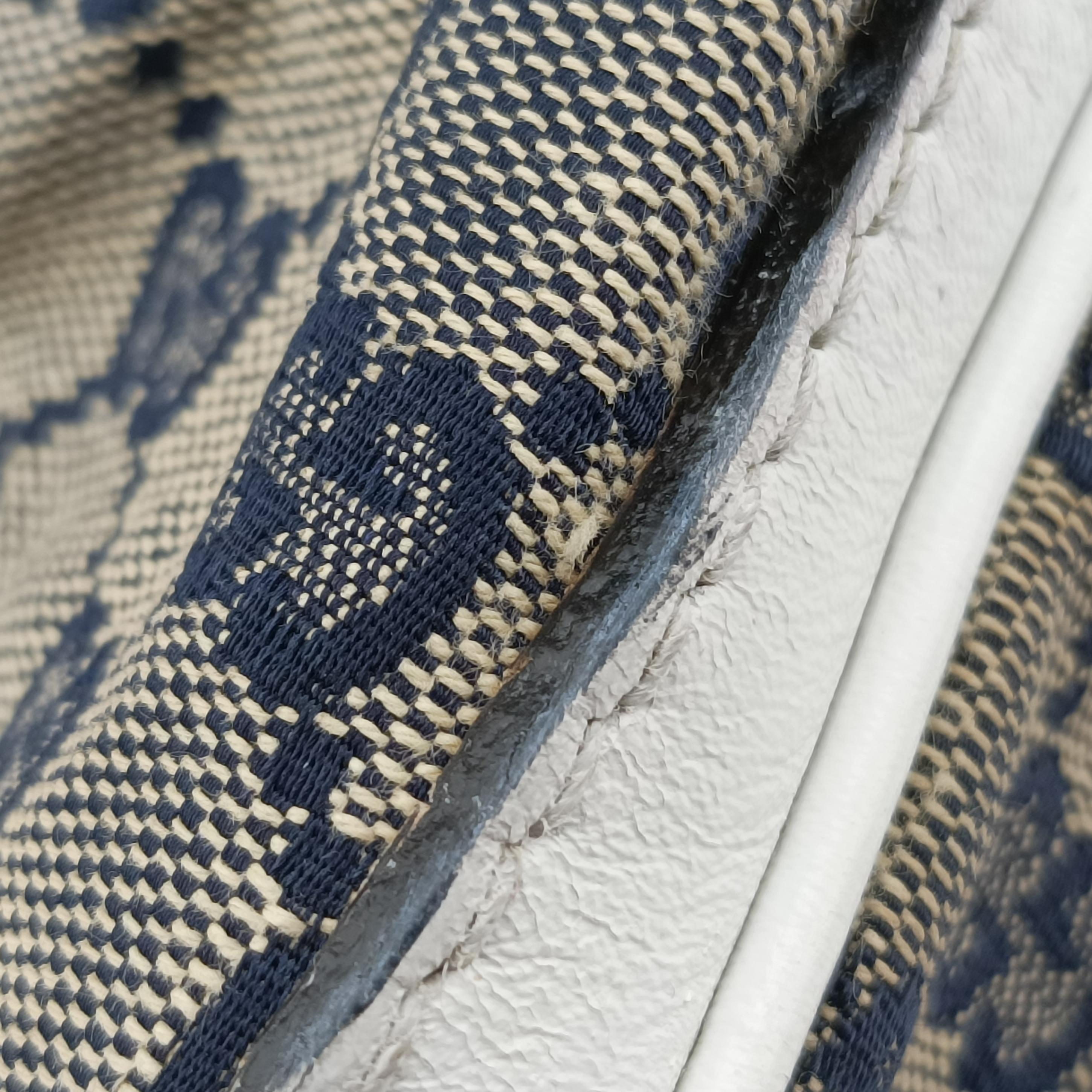 Pre-owned Gucci Sherry Line White x Beige x Multicolour canvas x leather 247205 shoulderbag | stylenewstar