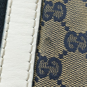 Pre-owned Gucci Sherry Line White x Beige x Multicolour canvas x leather 247205 shoulderbag | stylenewstar