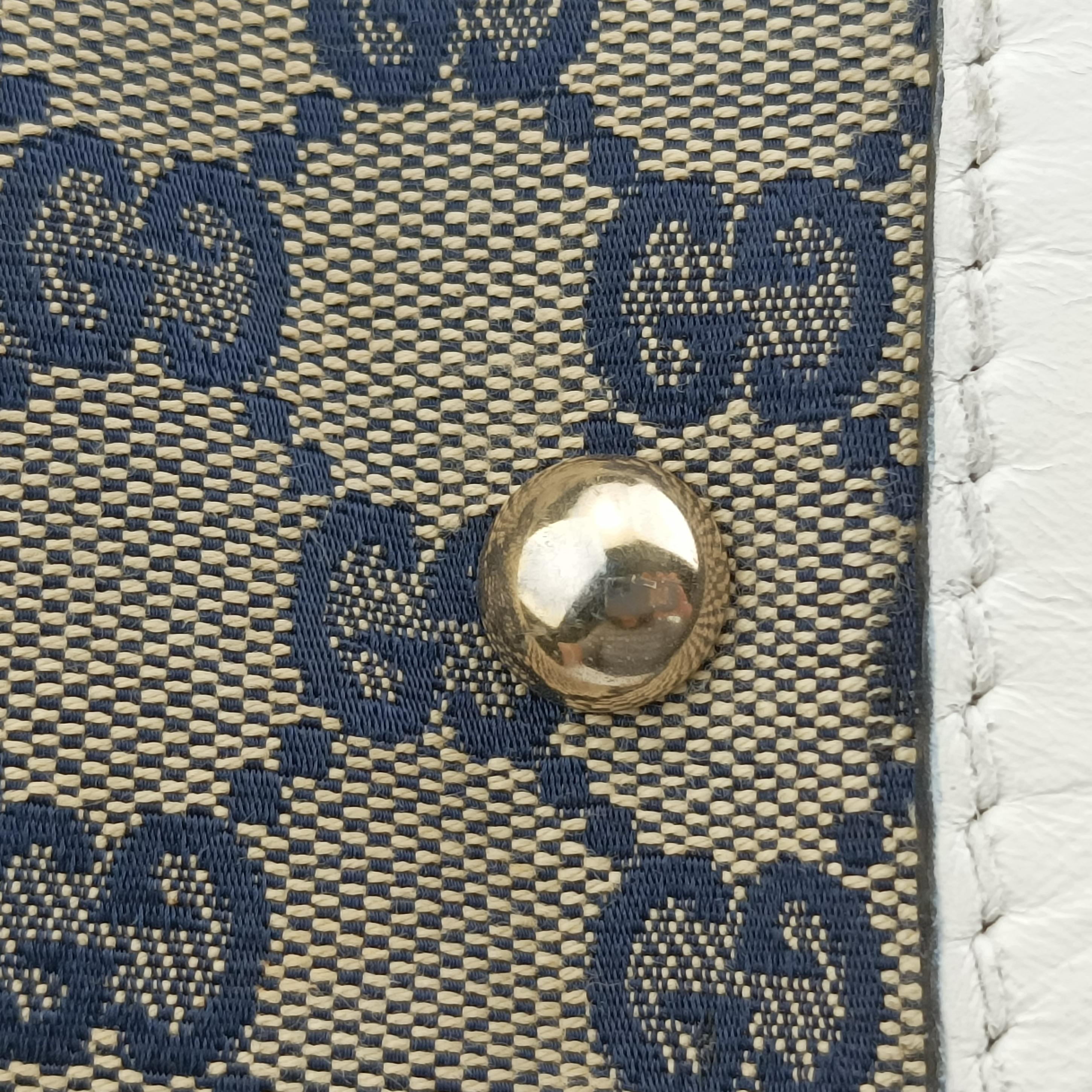 Pre-owned Gucci Sherry Line White x Beige x Multicolour canvas x leather 247205 shoulderbag | stylenewstar