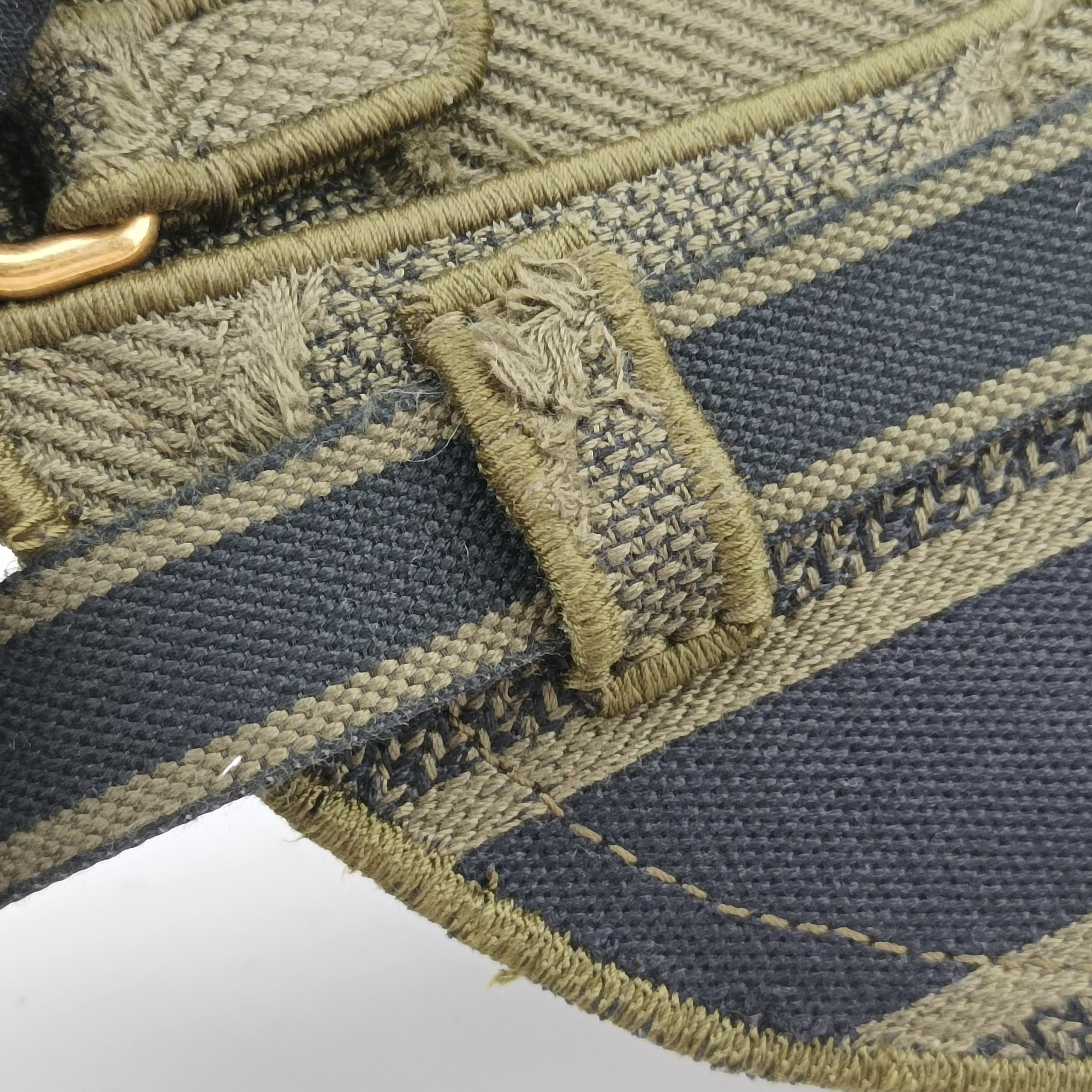 Pre-owned Christian Dior logo saddle Green Jacquard  bum bag/waist bag | stylenewstar